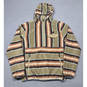 Roark Hoodie Mens Large Multicolor Stripe Fleece 1/2 Zip Pullover Pockets